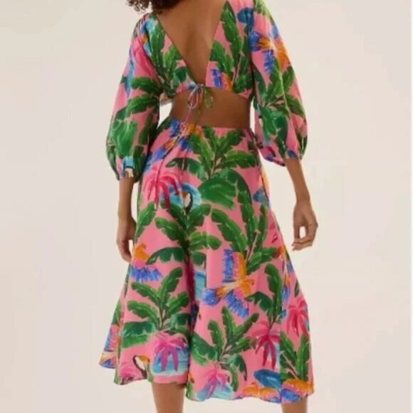 FARM Rio Pink Tropical Midi Dress - Picture 3 of 8